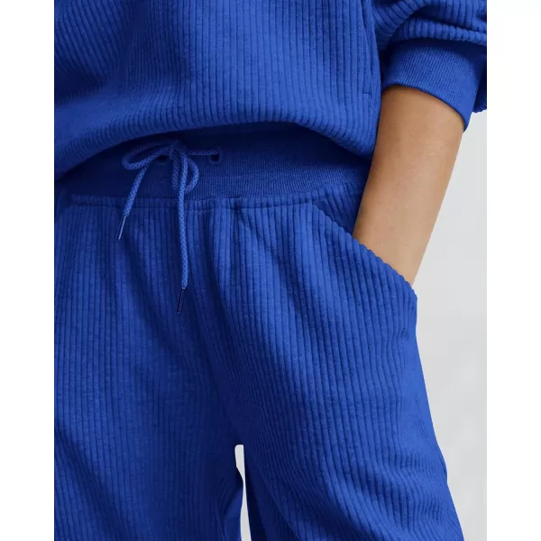BTFBM Womens 2 Piece Tracksuit Fall Outfits 2024 Long Sleeve Half Zip Sweatshirt Sweatpants Lounge Set SweatsuitsSolid Royal Blue
