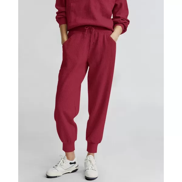 BTFBM Womens 2 Piece Tracksuit Fall Outfits 2024 Long Sleeve Half Zip Sweatshirt Sweatpants Lounge Set SweatsuitsSolid Wine Red
