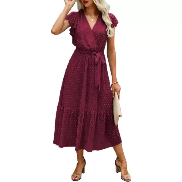 Swiss Dot Wine Red