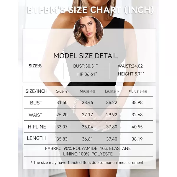 BTFBM Summer One Shoulder Dresses for Women 2024 Sleeveless Ruched Bodycon Mini Dress Sexy Club Party Cocktail DressesSolid Black