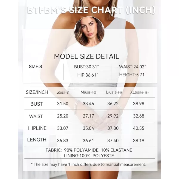 BTFBM Summer One Shoulder Dresses for Women 2024 Sleeveless Ruched Bodycon Mini Dress Sexy Club Party Cocktail DressesSolid White