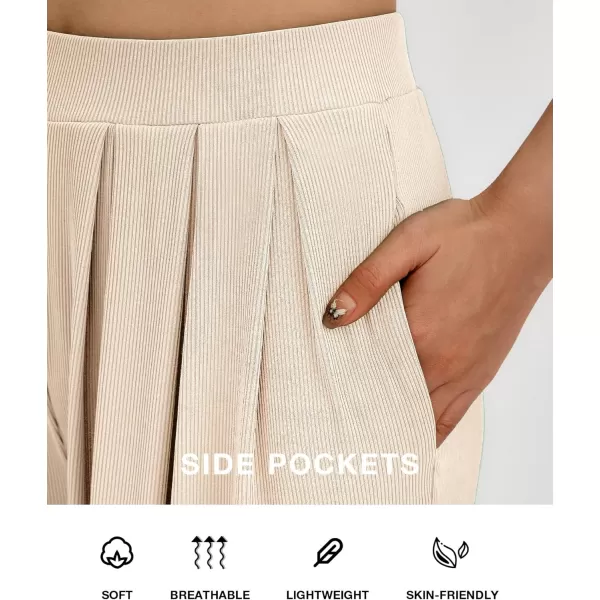 BTFBM Women 2 Piece Outfits Spring Summer Tracksuits Mock Neck Sleeveless Cutout Crop Top Wide Leg Long Pants SweatsuitsSolid Beige
