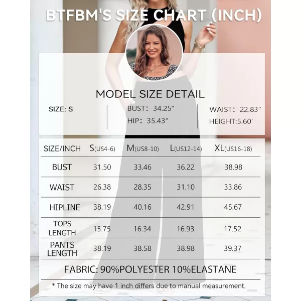 BTFBM Women 2 Piece Outfits Spring Summer Tracksuits Mock Neck Sleeveless Cutout Crop Top Wide Leg Long Pants SweatsuitsSolid Black