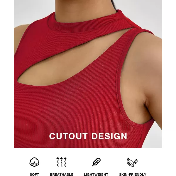 BTFBM Women 2 Piece Outfits Spring Summer Tracksuits Mock Neck Sleeveless Cutout Crop Top Wide Leg Long Pants SweatsuitsSolid Red