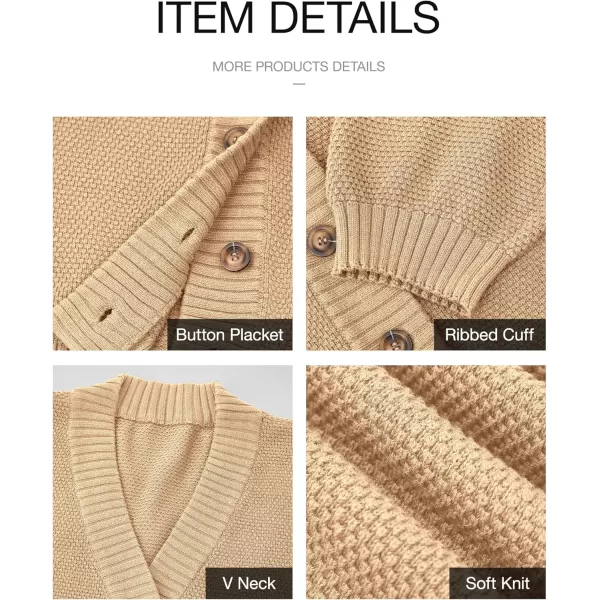 BTFBM Women 2 piece Outfits Fall Knit Sweater Sets Loose Casual Button Down Cardigan Long Pants Matching Lounge SetSolid Light Khaki