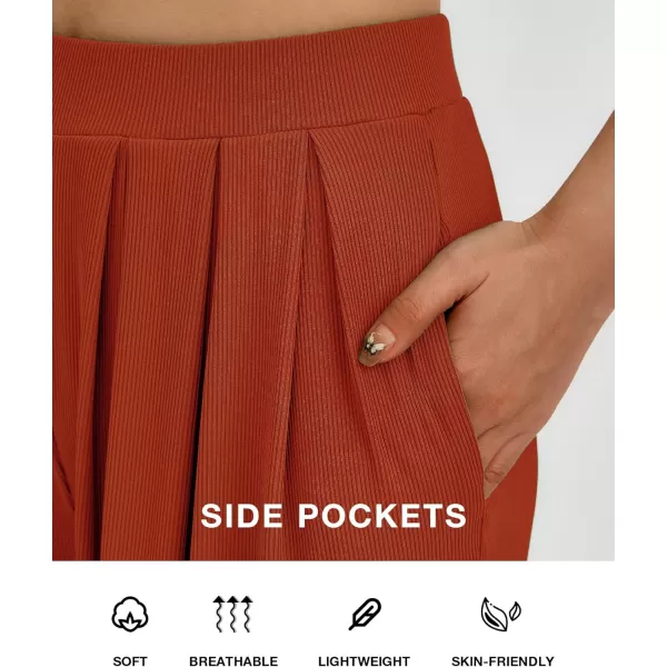 BTFBM Women 2 Piece Outfits 2024 Spring Summer Tracksuits Mock Neck Sleeveless Cutout Crop Top Wide Leg Pants SweatsuitsSolid Rust Red