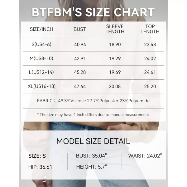 BTFBM Casual Women 2024 Fall Sweater Long Sleeve Ribbed Knit Pullover Loose Solid Crewneck Jumper TopsSolid Khaki