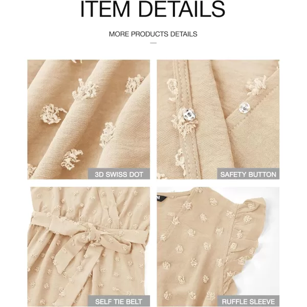 BTFBM Women 2024 Summer V Neck Dress Cap Sleeve Swiss Dot Boho Ruffle Slit Beach Cocktail Party Flowy Long Maxi DressesSwiss Dot Beige