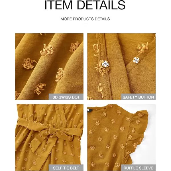 BTFBM Women 2024 Summer V Neck Dress Cap Sleeve Swiss Dot Boho Ruffle Slit Beach Cocktail Party Flowy Long Maxi DressesSwiss Dot Yellow