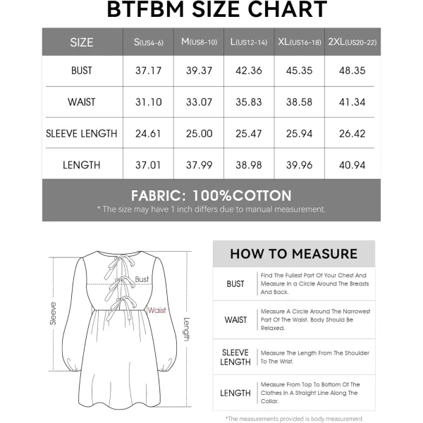 BTFBM Womens 2024 Fall Dresses Long Puff Sleeve Bow Tie Front Y2k Babydoll Peplum A Line Casual Cute Mini Tunic DressSolid White
