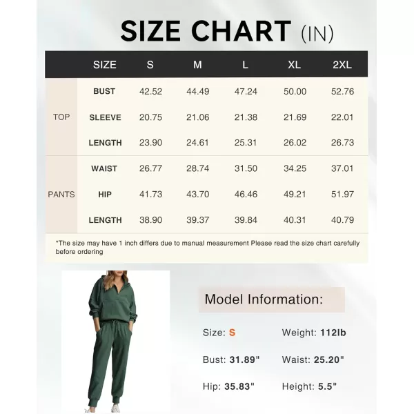 BTFBM Womens Two Piece Tracksuit Fall Long Sleeve Zip Up Hoodie Sweatshirt Long Pants Drawstring Outfits Jogger SetsSolid Dark Green