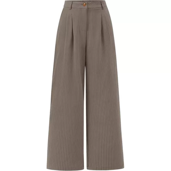 BTFBM Wide Leg Pants for Women Dressy Elastic High Waisted Business Casual Outfits Striped Office Work Palazzo TrousersGrey