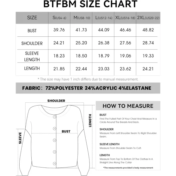 imageBTFBM Womens Chunky Knit Fall Cardigan 2024 Winter Long Sleeve Button Down Soft Loose Cropped Sweater OuterwearArmy Green