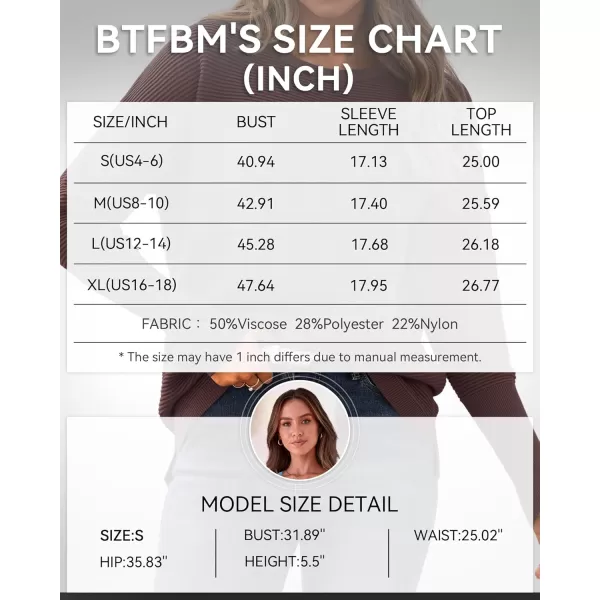 imageBTFBM Casual Women 2024 Fall Sweater Long Sleeve Ribbed Knit Pullover Loose Crewneck Batwing Split SweaterSolid Coffee