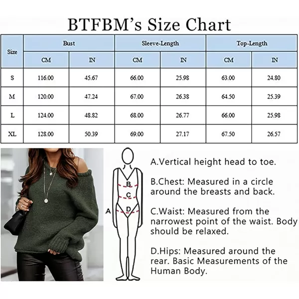 imageBTFBM Women Casual Long Sleeve Fall Sweaters Crew Neck Solid Color Soft Ribbed Knitted Oversized Pullover Loose Fit JumperSolid Army Green