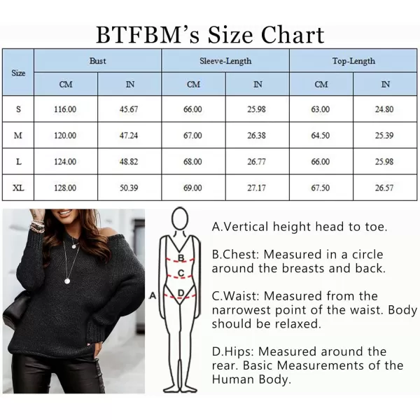imageBTFBM Women Casual Long Sleeve Fall Sweaters Crew Neck Solid Color Soft Ribbed Knitted Oversized Pullover Loose Fit JumperSolid Black