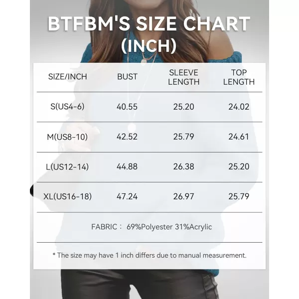 imageBTFBM Women Casual Long Sleeve Fall Sweaters Crew Neck Solid Color Soft Ribbed Knitted Oversized Pullover Loose Fit JumperSolid Dark Blue