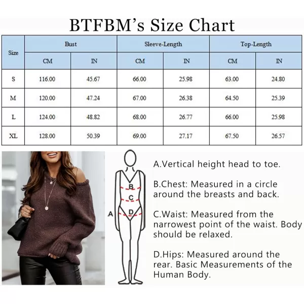 imageBTFBM Women Casual Long Sleeve Fall Sweaters Crew Neck Solid Color Soft Ribbed Knitted Oversized Pullover Loose Fit JumperSolid Dark Coffee