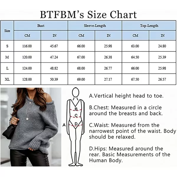 imageBTFBM Women Casual Long Sleeve Fall Sweaters Crew Neck Solid Color Soft Ribbed Knitted Oversized Pullover Loose Fit JumperSolid Grey