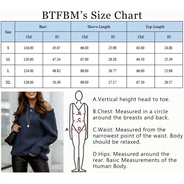 imageBTFBM Women Casual Long Sleeve Fall Sweaters Crew Neck Solid Color Soft Ribbed Knitted Oversized Pullover Loose Fit JumperSolid Navy