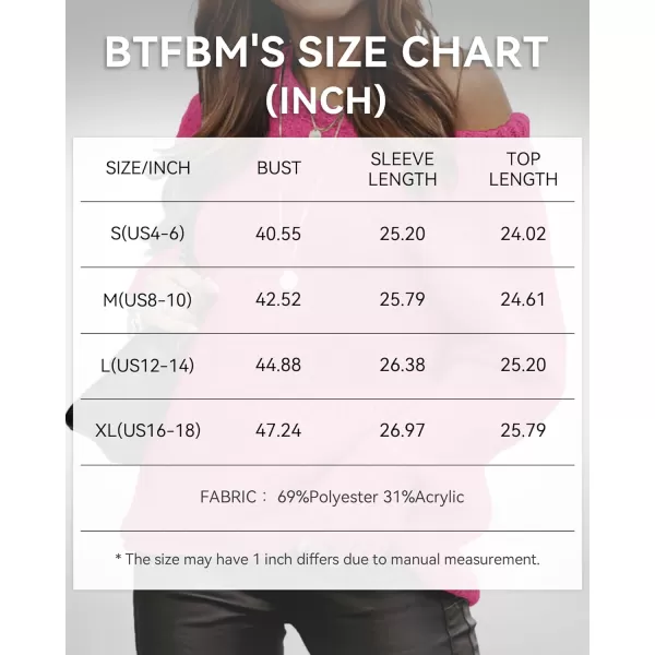 imageBTFBM Women Casual Long Sleeve Fall Sweaters Crew Neck Solid Color Soft Ribbed Knitted Oversized Pullover Loose Fit JumperSolid Rose Red
