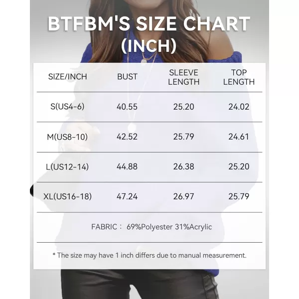 imageBTFBM Women Casual Long Sleeve Fall Sweaters Crew Neck Solid Color Soft Ribbed Knitted Oversized Pullover Loose Fit JumperSolid Royal Blue