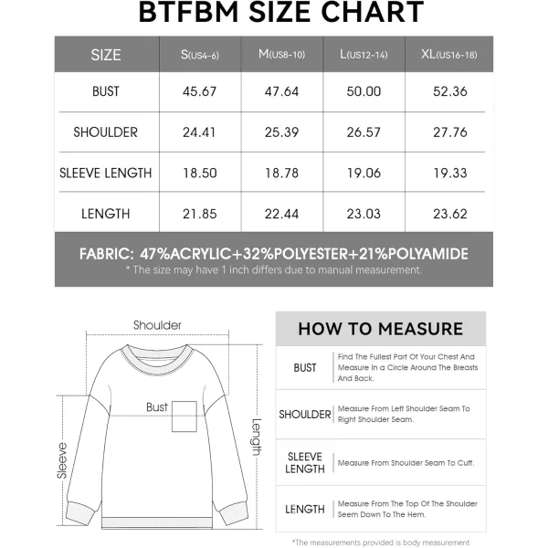 imageBTFBM Womens Oversized Lantern Long Sleeve Sweaters Casual Crewneck 2024 Fall Winter Outfits Ribbed Knit Pullover TopsNavy