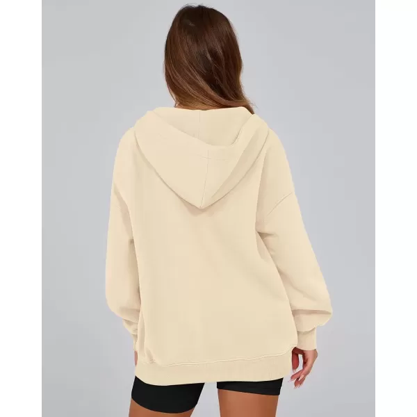 imageBTFBM Womens Oversized Hoodies Casual Fleece Long Sleeve V Neck Sweatshirts 2024 Trendy Fall Outfits Winter ClothesApricot