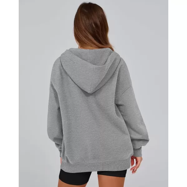 imageBTFBM Womens Oversized Hoodies Casual Fleece Long Sleeve V Neck Sweatshirts 2024 Trendy Fall Outfits Winter ClothesGrey