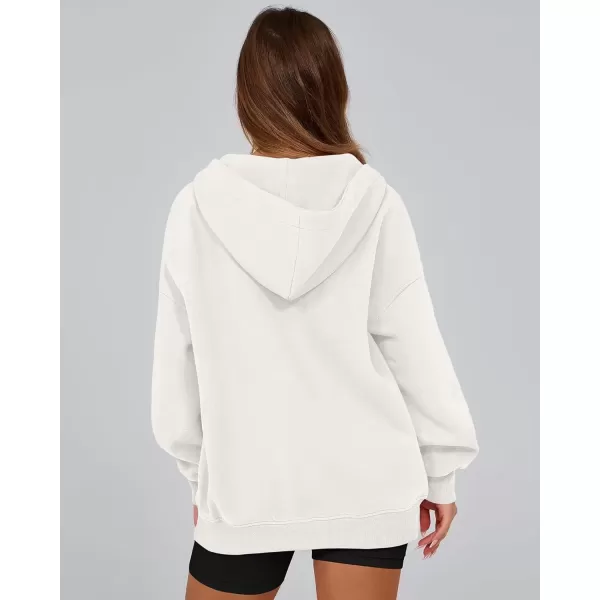 imageBTFBM Womens Oversized Hoodies Casual Fleece Long Sleeve V Neck Sweatshirts 2024 Trendy Fall Outfits Winter ClothesWhite
