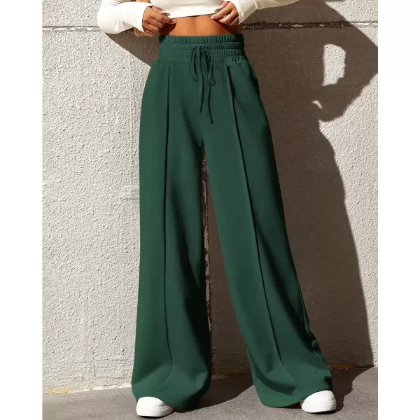 imageBTFBM Womens Wide Leg Sweatpants Casual Loose Solid Color Pants Comfy Lounge Joggers Baggy Sweatpants PocketsSolid Army Green
