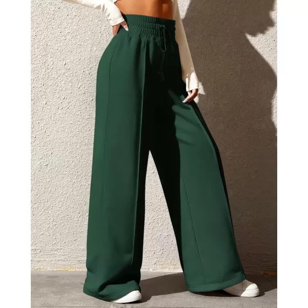 imageBTFBM Womens Wide Leg Sweatpants Casual Loose Solid Color Pants Comfy Lounge Joggers Baggy Sweatpants PocketsSolid Army Green
