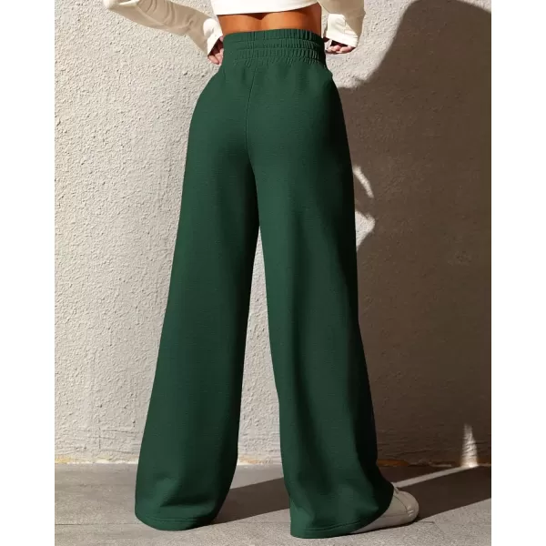 imageBTFBM Womens Wide Leg Sweatpants Casual Loose Solid Color Pants Comfy Lounge Joggers Baggy Sweatpants PocketsSolid Army Green