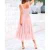 imageBTFBM Womens 2025 Summer Midi Dress Casual Sleeveless Square Neck Smocked Ruffle Tulle Tiered Wedding Guest DressesLight Pink