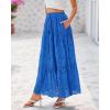 imageBTFBM Womens Boho Casual Skirts Summer 2025 Lace Embroidery Eyelet Drawstring Waist Flowy Tiered ALine Maxi SkirtBlue