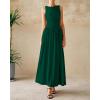 imageBTFBM Womens Sleeveless Maxi Dresses Crew Neck High Waisted Patchwork Ruched Tank Formal 2025 Summer Dress PocketsDark Green