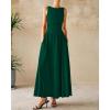 imageBTFBM Womens Sleeveless Maxi Dresses Crew Neck High Waisted Patchwork Ruched Tank Formal 2025 Summer Dress PocketsDark Green