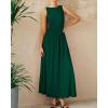 imageBTFBM Womens Sleeveless Maxi Dresses Crew Neck High Waisted Patchwork Ruched Tank Formal 2025 Summer Dress PocketsDark Green