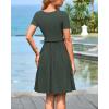 imageBTFBM Summer Dresses for Women 2025 Casual Spring Ribbed Knit Crewneck Short Sleeve Swing Vacation Beach Mini DressArmy Green