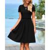 imageBTFBM Summer Dresses for Women 2025 Casual Spring Ribbed Knit Crewneck Short Sleeve Swing Vacation Beach Mini DressBlack