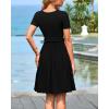 imageBTFBM Summer Dresses for Women 2025 Casual Spring Ribbed Knit Crewneck Short Sleeve Swing Vacation Beach Mini DressBlack