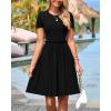 imageBTFBM Summer Dresses for Women 2025 Casual Spring Ribbed Knit Crewneck Short Sleeve Swing Vacation Beach Mini DressBlack