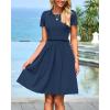 imageBTFBM Summer Dresses for Women 2025 Casual Spring Ribbed Knit Crewneck Short Sleeve Swing Vacation Beach Mini DressBlue