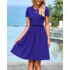 imageBTFBM Summer Dresses for Women 2025 Casual Spring Ribbed Knit Crewneck Short Sleeve Swing Vacation Beach Mini DressRoyal Blue