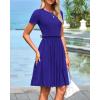 imageBTFBM Summer Dresses for Women 2025 Casual Spring Ribbed Knit Crewneck Short Sleeve Swing Vacation Beach Mini DressRoyal Blue