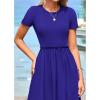 imageBTFBM Summer Dresses for Women 2025 Casual Spring Ribbed Knit Crewneck Short Sleeve Swing Vacation Beach Mini DressRoyal Blue