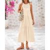 imageBTFBM Summer Halter Dresses for Women 2025 Casual Spring Hollow Out Sleeveless Boho Sundresses Beach Vacation Maxi DressApricot