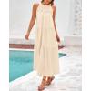 imageBTFBM Summer Halter Dresses for Women 2025 Casual Spring Hollow Out Sleeveless Boho Sundresses Beach Vacation Maxi DressApricot