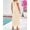 imageBTFBM Summer Halter Dresses for Women 2025 Casual Spring Hollow Out Sleeveless Boho Sundresses Beach Vacation Maxi DressApricot