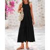 imageBTFBM Summer Halter Dresses for Women 2025 Casual Spring Hollow Out Sleeveless Boho Sundresses Beach Vacation Maxi DressBlack